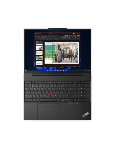 Lenovo Thinkpad E16 Gen 2 Ryzen 5 7535U 16"Wuxga Ips 300Nits Ag 8Gb Ddr5 Ssd256 660M Backlit Kb Fgpr Cam1080P 47Wh W11Pro Black 