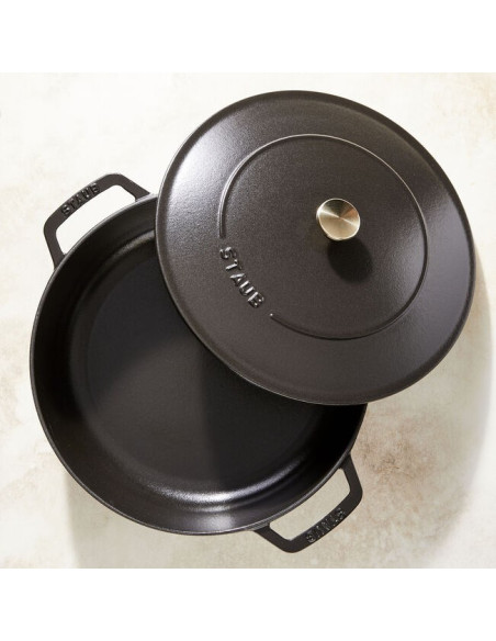 Głęboka Patelnia Do Duszenia Z Pokrywką Staub 40511-472-0 - Czarna 28 Cm