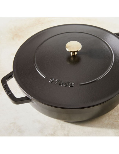 Głęboka Patelnia Do Duszenia Z Pokrywką Staub 40511-472-0 - Czarna 28 Cm