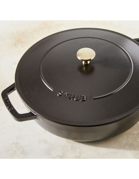 Głęboka Patelnia Do Duszenia Z Pokrywką Staub 40511-472-0 - Czarna 28 Cm