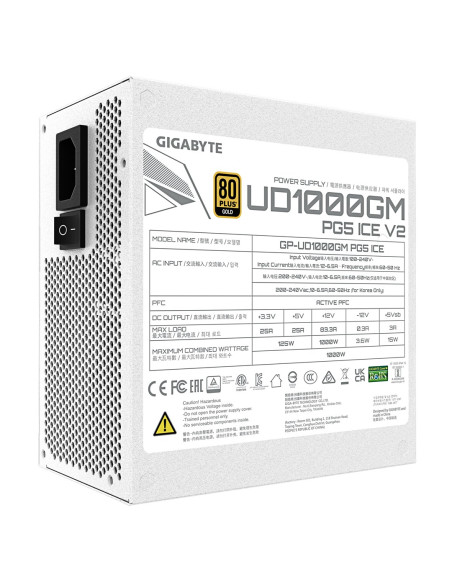 Zasilacz Gigabyte Ud1000Gm 1000W Pg5 Ice (Gp-Ud1000Gm Pg5 Ice)
