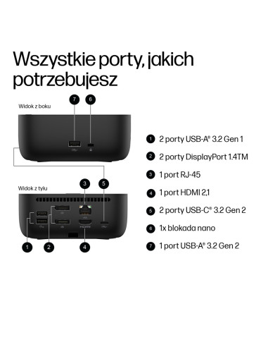 Stacja Dokująca + Zasilacz Hp Usb-C Dock G6 100W Czarna 9X3V1Ut Abb