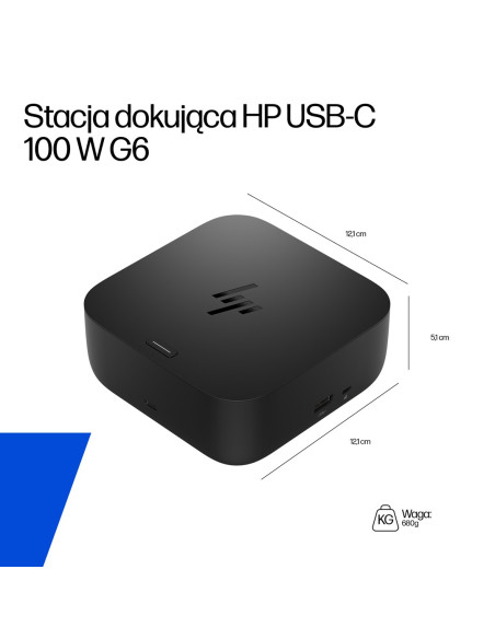 Stacja Dokująca + Zasilacz Hp Usb-C Dock G6 100W Czarna 9X3V1Ut Abb