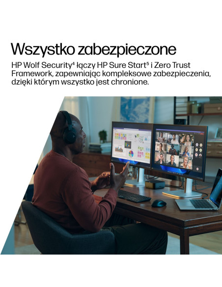 Stacja Dokująca + Zasilacz Hp Usb-C Dock G6 100W Czarna 9X3V1Ut Abb