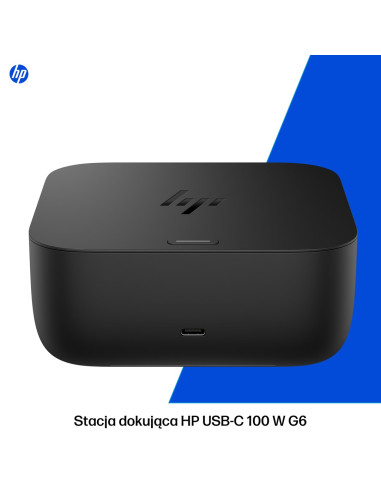 Stacja Dokująca + Zasilacz Hp Usb-C Dock G6 100W Czarna 9X3V1Ut Abb