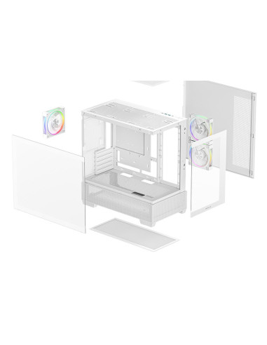 Deepcool Cg380 3F Wh Midi Tower Biały