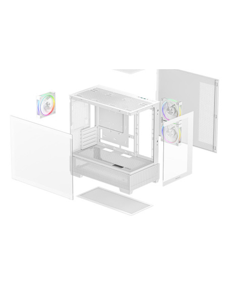 Deepcool Cg380 3F Wh Midi Tower Biały