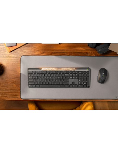 Logitech Signature Slim Solar+ K980 Klawiatura Uniwersalne Rf Wireless + Bluetooth Qwerty Uk Międzynarodowy Grafitowy