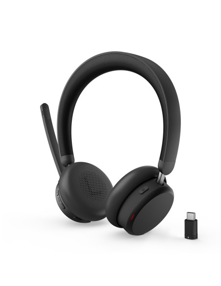 Lenovo 6550 Zestaw Słuchawkowy Bezprzewodowy Opaska Na Głowę Biuro/Centrum Telefoniczne Usb Type-C Bluetooth Czarny