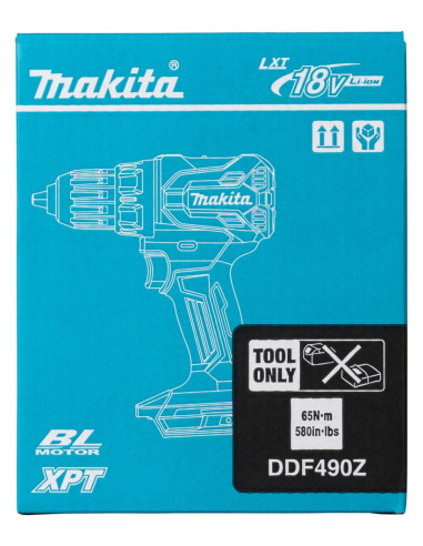 Makita Ddf490Z Wiertło 1900 Rpm Zamek Centralny 1,7 Kg Niebieski, Czarny