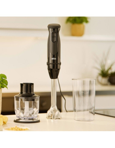 Braun Multiquick 3 Mq30201M 0,6 L Blender Immersyjny 900 W Czarny, Stal Satynowa