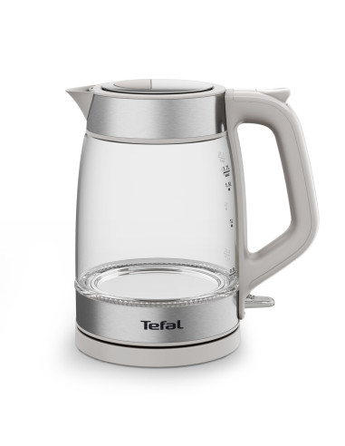 Tefal Glass Kettle Ki605B30 Czajnik Elektryczny 1,7 L 2200 W Szary, Srebrny, Przezroczysty