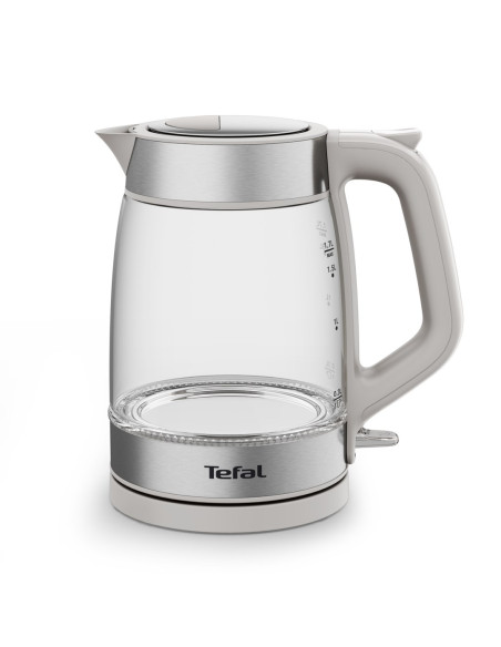 Tefal Glass Kettle Ki605B30 Czajnik Elektryczny 1,7 L 2200 W Szary, Srebrny, Przezroczysty