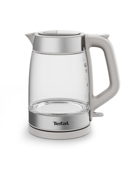 Tefal Glass Kettle Ki605B30 Czajnik Elektryczny 1,7 L 2200 W Szary, Srebrny, Przezroczysty