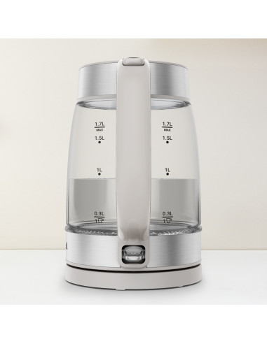 Tefal Glass Kettle Ki605B30 Czajnik Elektryczny 1,7 L 2200 W Szary, Srebrny, Przezroczysty