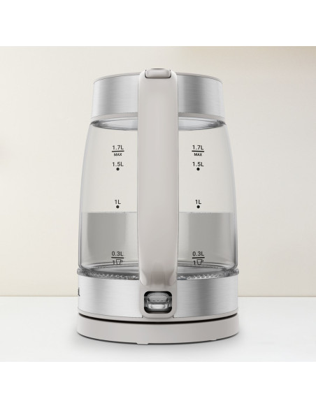 Tefal Glass Kettle Ki605B30 Czajnik Elektryczny 1,7 L 2200 W Szary, Srebrny, Przezroczysty