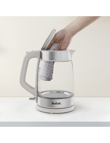 Tefal Glass Kettle Ki605B30 Czajnik Elektryczny 1,7 L 2200 W Szary, Srebrny, Przezroczysty