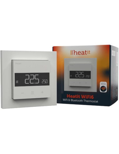 Termostat Heatit Wifi6 White Ral 9003 Wi-Fi Thermostat 3600W 16A