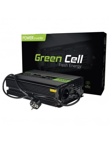 Green Cell Przetwornica Inv07 12V-230V 300W/600W Czysta Sinusoida