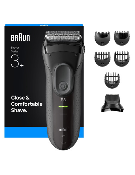Braun 3000Bt Bateria 5 7 Mm Mokry & Suchy Czarny, Szary