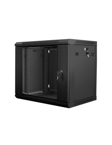 Lanberg Szafa Instalacyjna Wisząca 19'' 9U 600X450Mm Czarna (Drzwi Szklane)