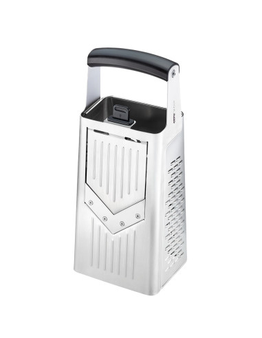 Gefu 10761 Ręczna Tarka / Spiralizer Tarka Z Pojemnikiem Czarny, Srebrny