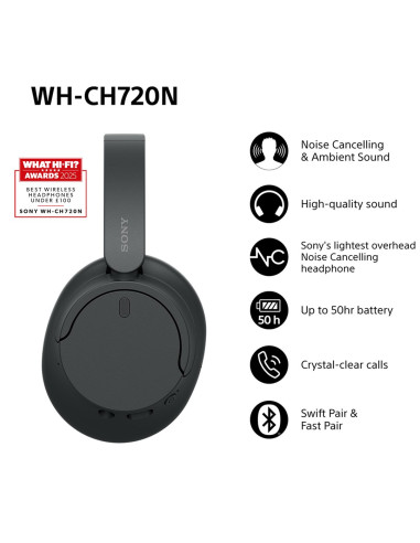 Sony Wh-Ch720 Over-Ear Noise Cancelling Black