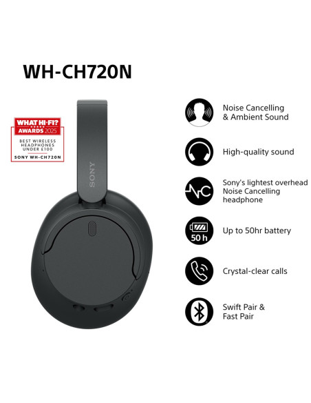 Sony Wh-Ch720 Over-Ear Noise Cancelling Black