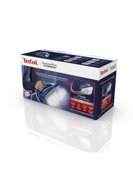 Tefal Easygliss Plus Fv5735 Żelazko Żelazko Suche I Parowe Stopa Durilium 2500 W Niebieski, Biały