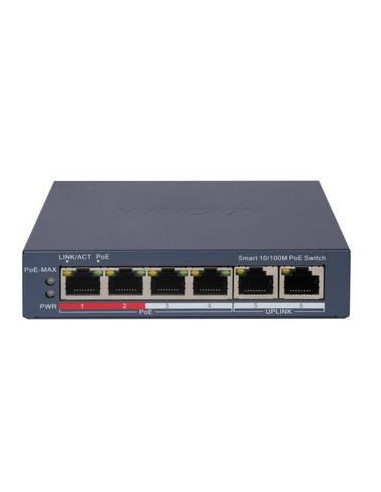Hikvision Ds-3E1106P-Ei Przełącznik Sieciowy Zarządzany Fast Ethernet (10/100) Obsługa Poe Szary