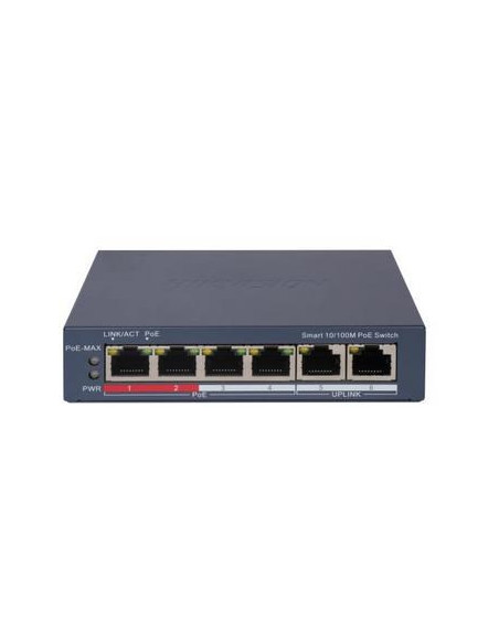 Hikvision Ds-3E1106P-Ei Przełącznik Sieciowy Zarządzany Fast Ethernet (10/100) Obsługa Poe Szary