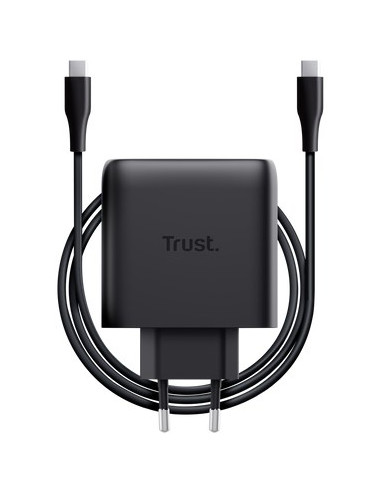 Ładowarka Trust Czarna Maxo Gan 65W 2X Usb-C