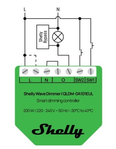 Shelly Wave Dimmer Eu Lr Inteligentny Kontroler Ściemniania Zielony
