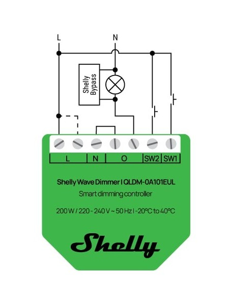 Shelly Wave Dimmer Eu Lr Inteligentny Kontroler Ściemniania Zielony