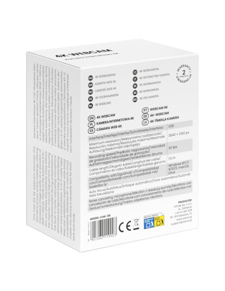 Savio Kamera Internetowa 4K Cak-06