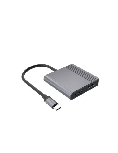 Gembird Adapter Usb-C Do Hdmi + Dp 4K 60Hz, Czarny