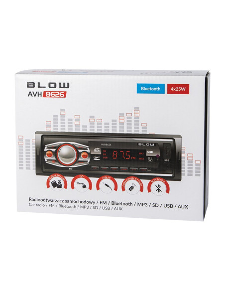 Radio Samochodowe Blow Avh-8626 78-279  (Bluetooth, Usb + Aux + Karty Sd)