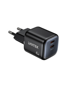 Unitek Ładow. Sieciowa 2X Gan 45W, 2Xusb-C Pd 3.0, Qc, Czarna
