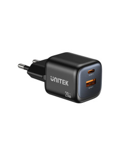 Unitek Ładowarka Sieciowa 2X Gan Usb-C & Usb-A 20W Czarna