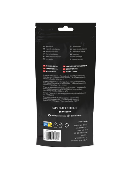 Savio Pasta Termoprzewodząca 4,7W/Mk 2G Tg-01