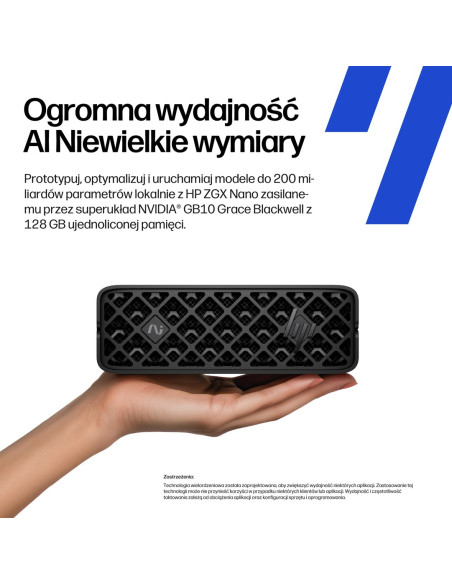 Hp Zgx Nano G1N Ai Gb10 128 Gb Lpddr5X-Sdram 4 Tb Ssd Linux Mini Pc Stanowisko Ai Workstation, Ai Pc Czarny