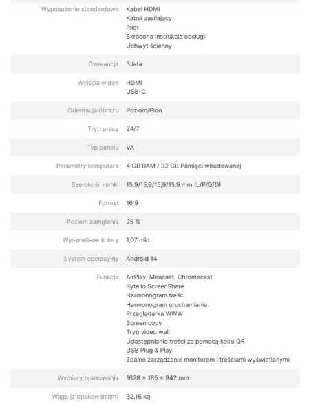 Avtek Monitor Informacyjny Ds2 65"