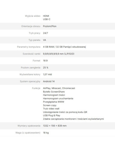 Avtek Monitor Informacyjny Ds2 55"