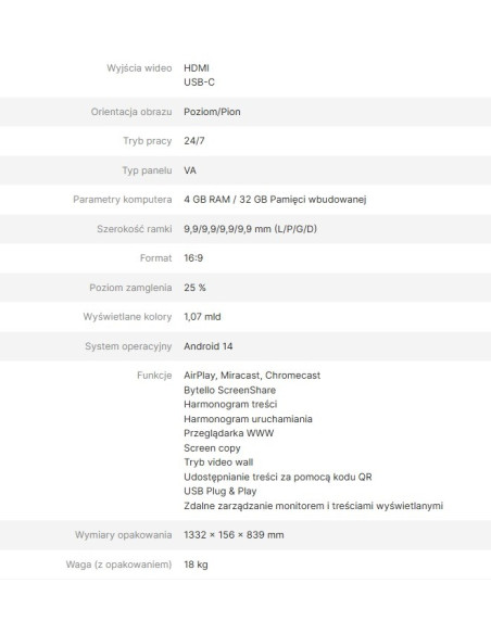 Avtek Monitor Informacyjny Ds2 55"
