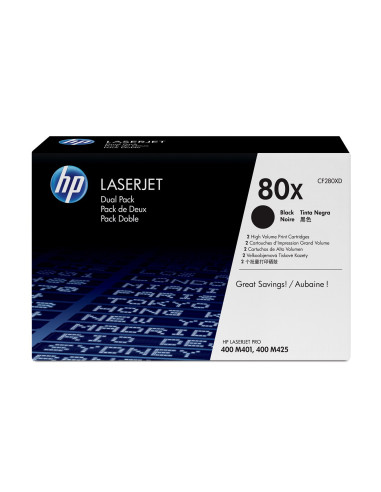Hp 80X Zestaw 2 Oryginalnych Wkładów Z Czarnym Tonerem Laserjet Xl