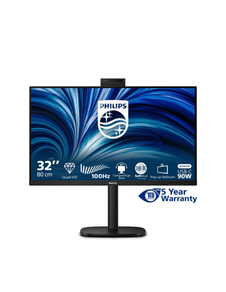 Philips 3000 Series 32B2U3601H/00 Monitor Komputerowy 80 Cm (31.5") 2560 X 1440 Px Quad Hd Lcd Czarny