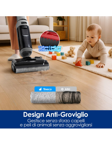 Tineco Floorone I5 Stretch Plus Odkurzacz Pionowy Bateria Suchy I Mokry Bez Worka Szary 2,5 Ah
