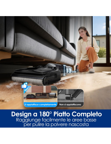 Tineco Floorone I5 Stretch Plus Odkurzacz Pionowy Bateria Suchy I Mokry Bez Worka Szary 2,5 Ah