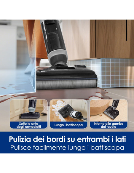 Tineco Floorone I5 Stretch Plus Odkurzacz Pionowy Bateria Suchy I Mokry Bez Worka Szary 2,5 Ah