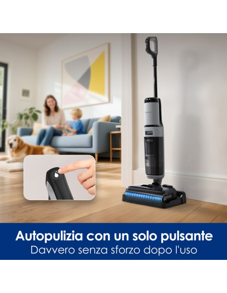 Tineco Floorone I5 Stretch Plus Odkurzacz Pionowy Bateria Suchy I Mokry Bez Worka Szary 2,5 Ah
